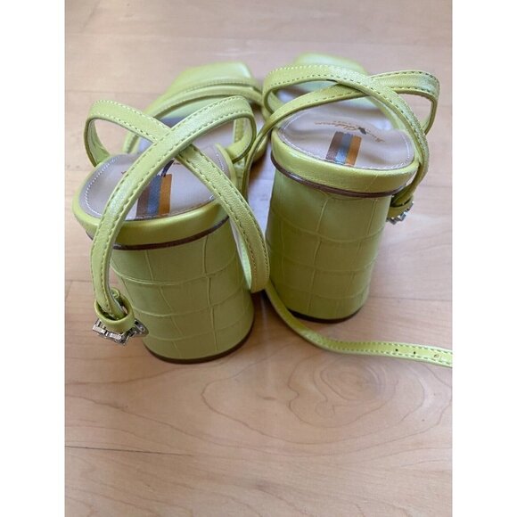 SAM Edelman Bnwot "Kia" Ankle Strap Block Heel Lime Green Women New - Picture 4 of 10